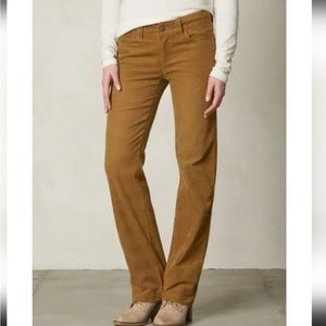 Prana Womens Crossing Cord Tan Straight Leg Pant Size 0 Academia Preppy Outdoor